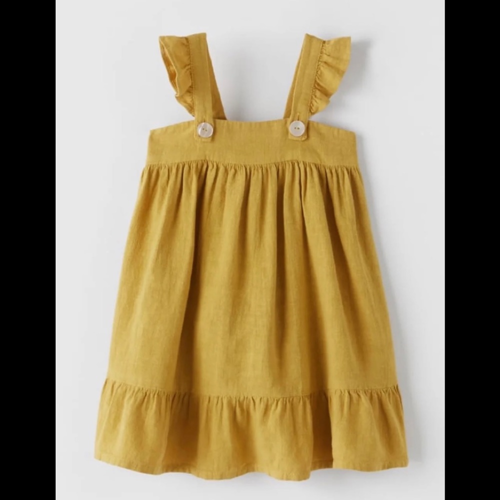 Zara Babygirl Linen Blend Dress